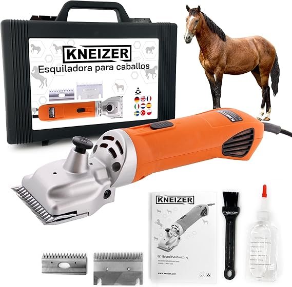 KNEIZER Esquiladora Caballos - Con cuchillas intercambiables – Silenciosa y de bajas vibraciones – Tranquilidad para el caballo