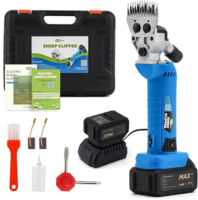 Sheep Shears Cordless 550W 2400RPM Professional Rechargeable Shearing Clipper 21V with 6 Speed