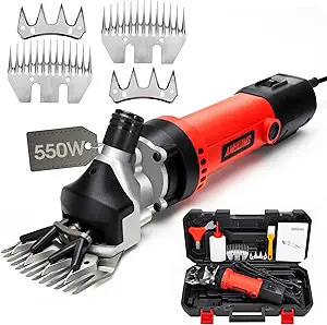 Sheep Shears Electric 550W - Professional Sheep Clippers Two Blades, 6 Speed Heavy Duty